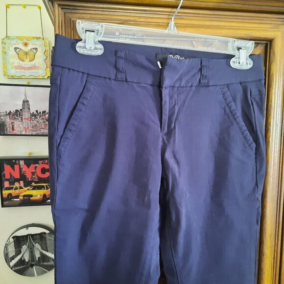 BeBop Bi-Stretch Cropped Skinny Ankle Pants - Dark Navy, Size 3/4 - Picture 3 of 16